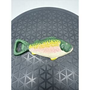 Vintage Colorful Cast Iron Fish Shaped Bottle Opener